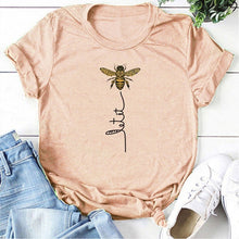 Load image into Gallery viewer, Hillbilly Women Bee Kind T-shirt Aesthetics Graphic Short Sleeve Cotton Polyester T Shirts Female Camisetas Verano Mujer 2019
