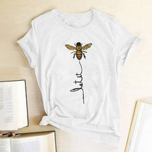 Load image into Gallery viewer, Hillbilly Women Bee Kind T-shirt Aesthetics Graphic Short Sleeve Cotton Polyester T Shirts Female Camisetas Verano Mujer 2019

